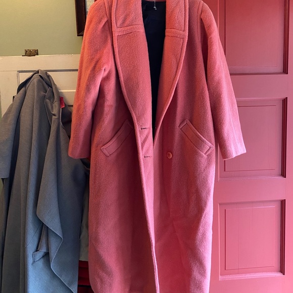 Vintage pink midi trench coat medium - Picture 3 of 10